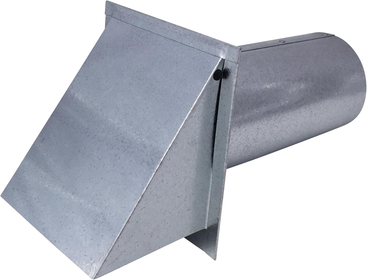 5 Inch Wall Vent Cap - Galvanized Steel with Damper & Screen - Heavy Duty Hooded Metal Caps for Exterior Side Wall Exhaust - Spring Loaded Backdraft Damper by Vent Works