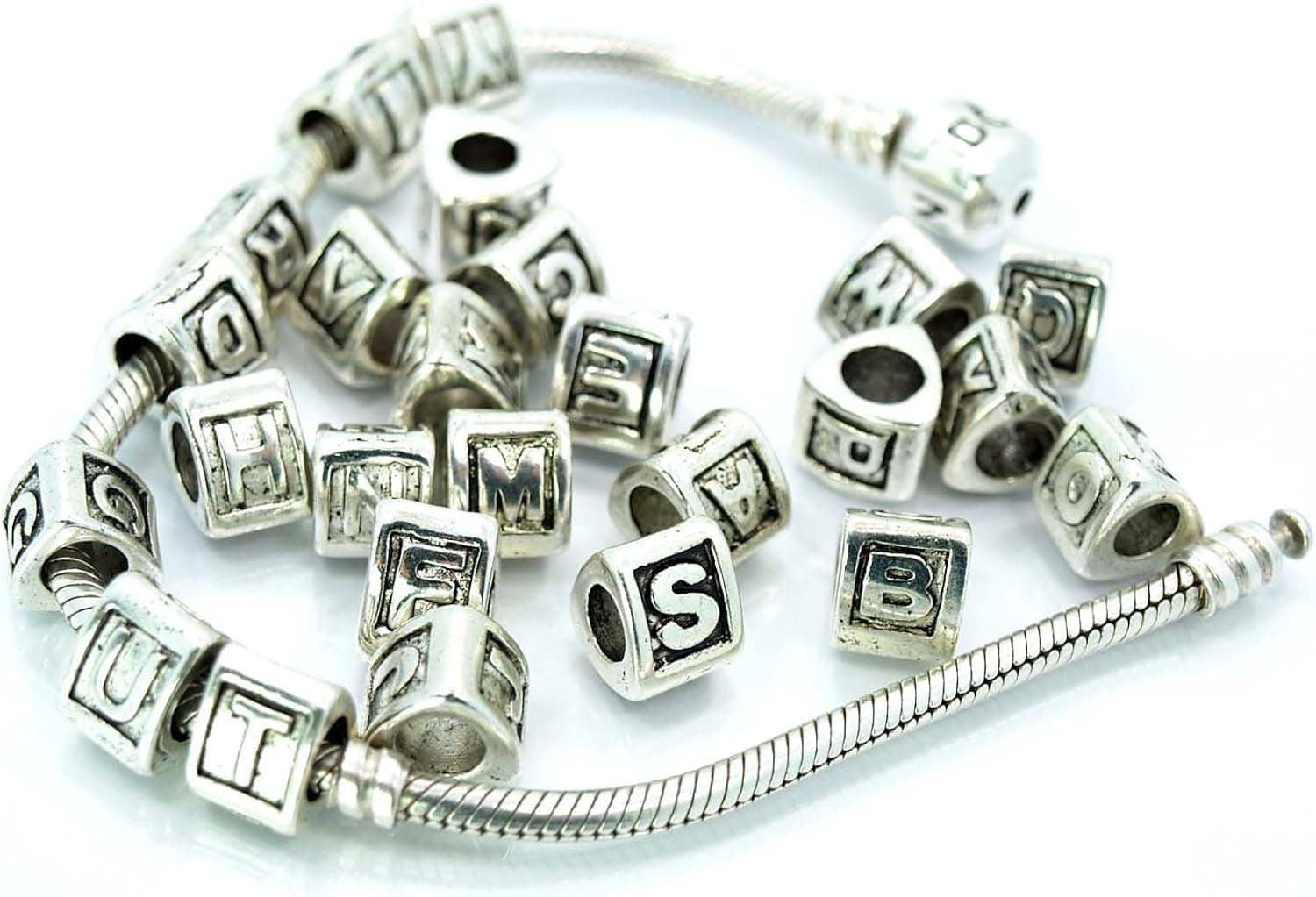 (One) Alphabet Beads A-z You Choose From Drop Down Menu Top Quality Spacer Bead Charm Pandora Troll Chamilia Biagi Bead Compatible