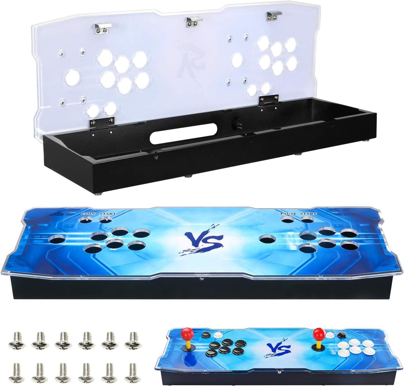 TAPDRA DIY Acrylic Panel and Metal Arcade Case kit for 2 Player 2P Joysticks Replacement Arcade Game Machine Cabinet Controller Arcade Stick Empty Box