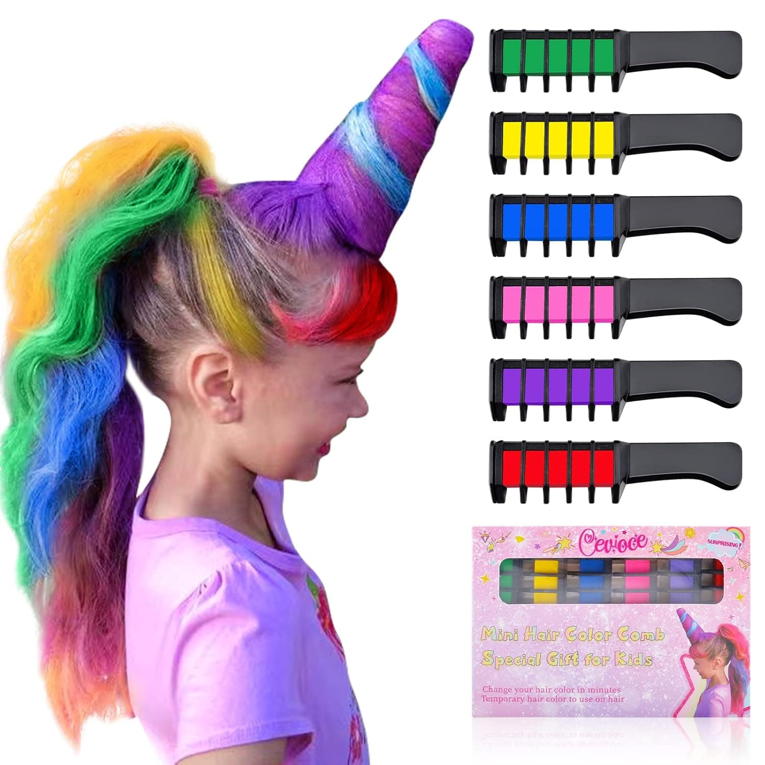 Hair Chalk for Girls,Temporary Hair Color Accessories Toy Gifts for Kids,Girls Hair Accessories Hair Stuff,Washable Hair Dye Makeup Kit for Kids Aged 4 5 6 7 8 9 10+ Easter Birthday Cosplay DIY