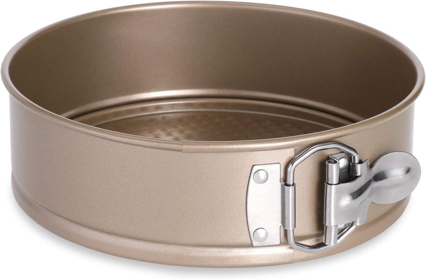 HIWARE 9 Inch Non-stick Cheesecake Pan Springform Pan with Removable Bottom/Leakproof Cake Pan Bakeware - Gold
