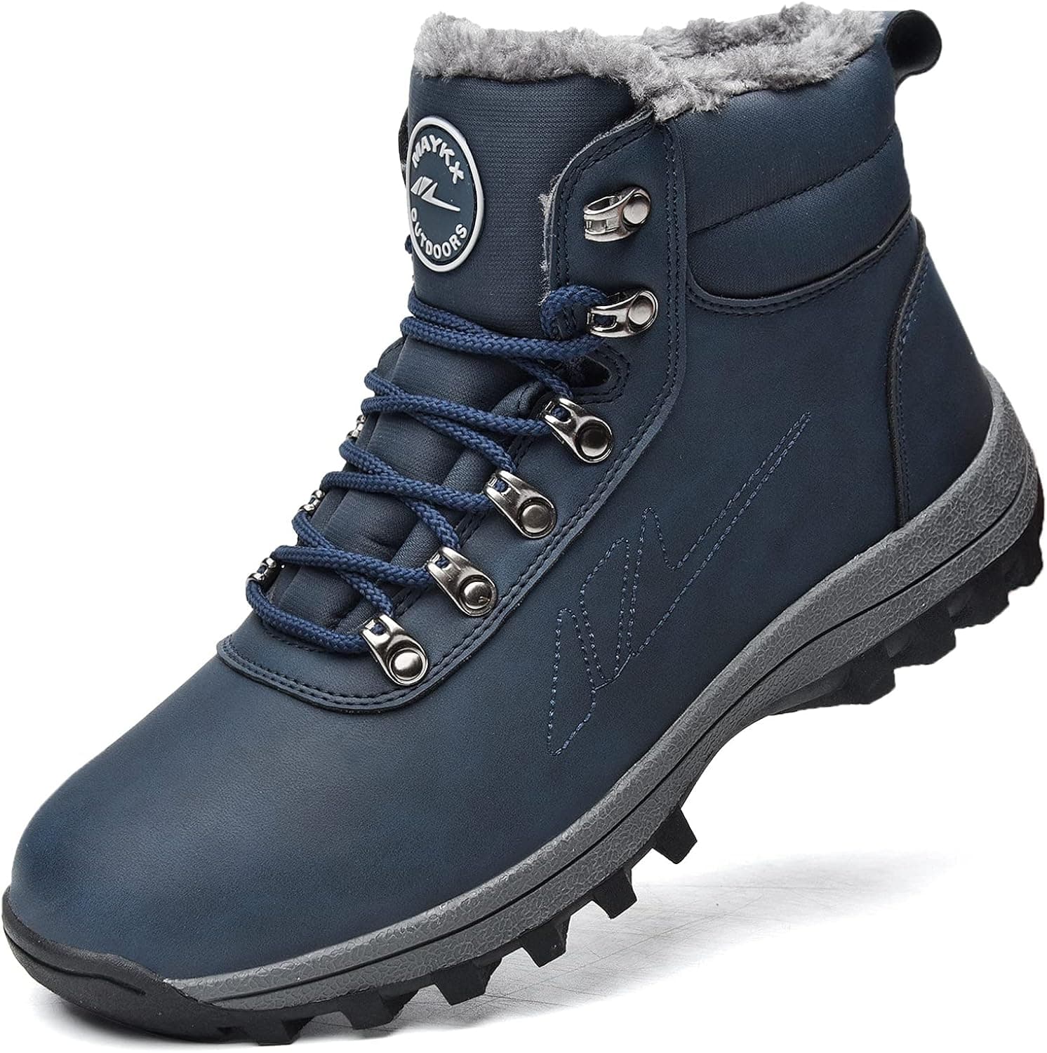 Jinta Shoes Mens Womens Winter Snow Boots Hiking Climping Booties Warm Waterproof Fur Lined Non Slip Leather Ankle US 4-14.5
