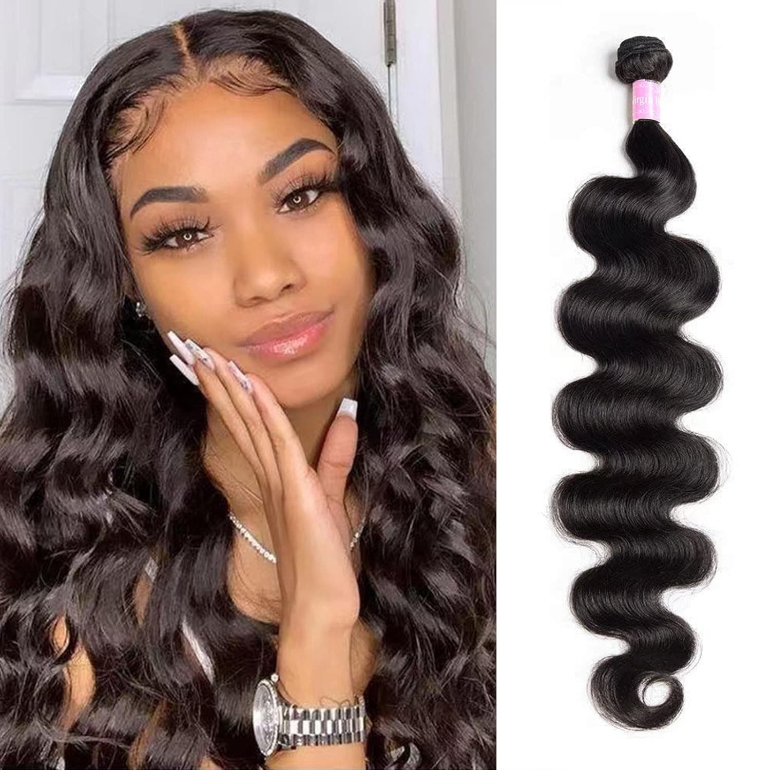 10A Brazilian Body Wave One Bundle 28inch 100% Unprocessed Brazilian Virgin Body Wave Human Hair for Black Women Natural Black Brazilian Body Wave Human Hair Weft