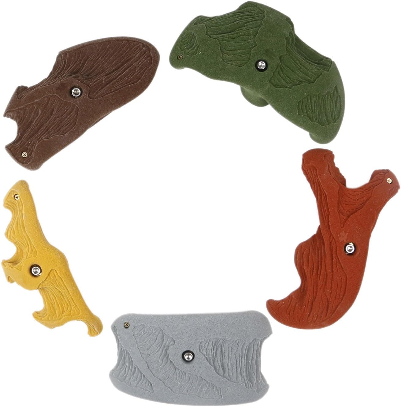 Atomik Rock Climbing Holds Set of 5 XXL Bolt-On 2-Handed Sandstone Rails in Assorted Earth Tones
