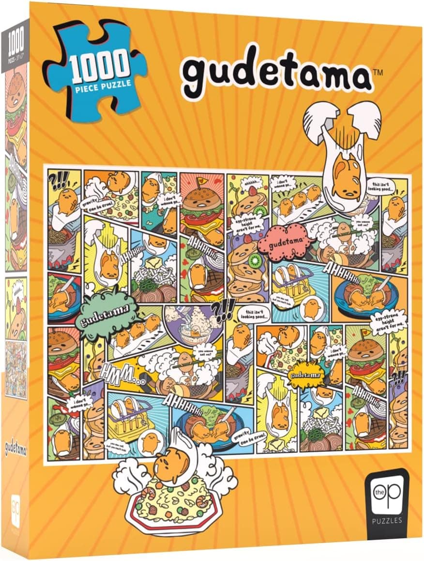 Gudetama “Amazing Egg-Ventures” 1000 Piece Jigsaw Puzzle | Collectible Anime Puzzle Artwork Featuring a Collage of Sanrio’s Gudetama | Officially-Licensed Gudetama Puzzle & Merchandise
