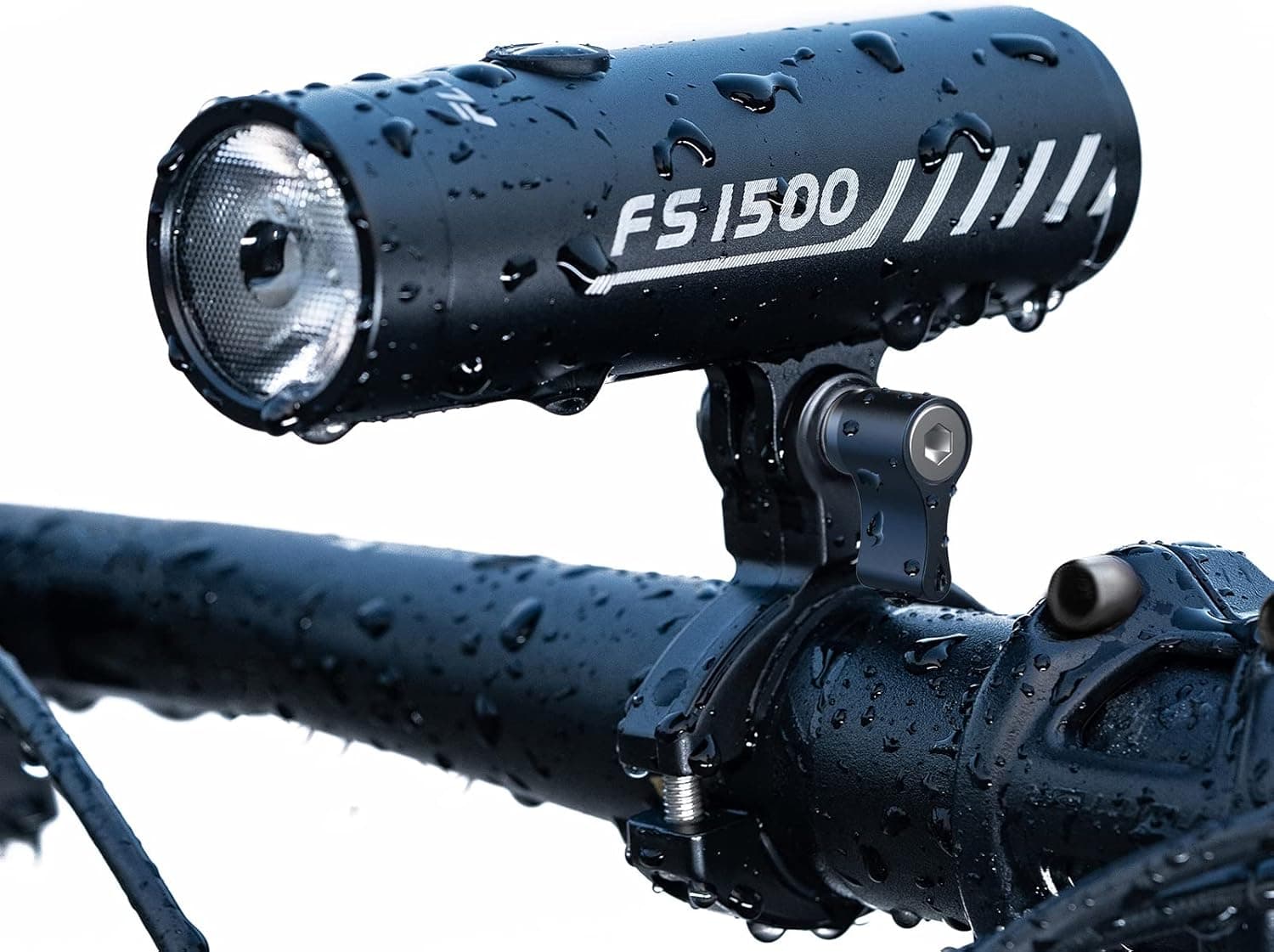 Fully Waterproof 1500 Lumens Mountain Bike Light , Aluminum Alloy Body Rechargeable Lightweight Bicycle Flashlight, 5000mAh Battery, Road Bike Lights for Night Riding 5 Light Modes