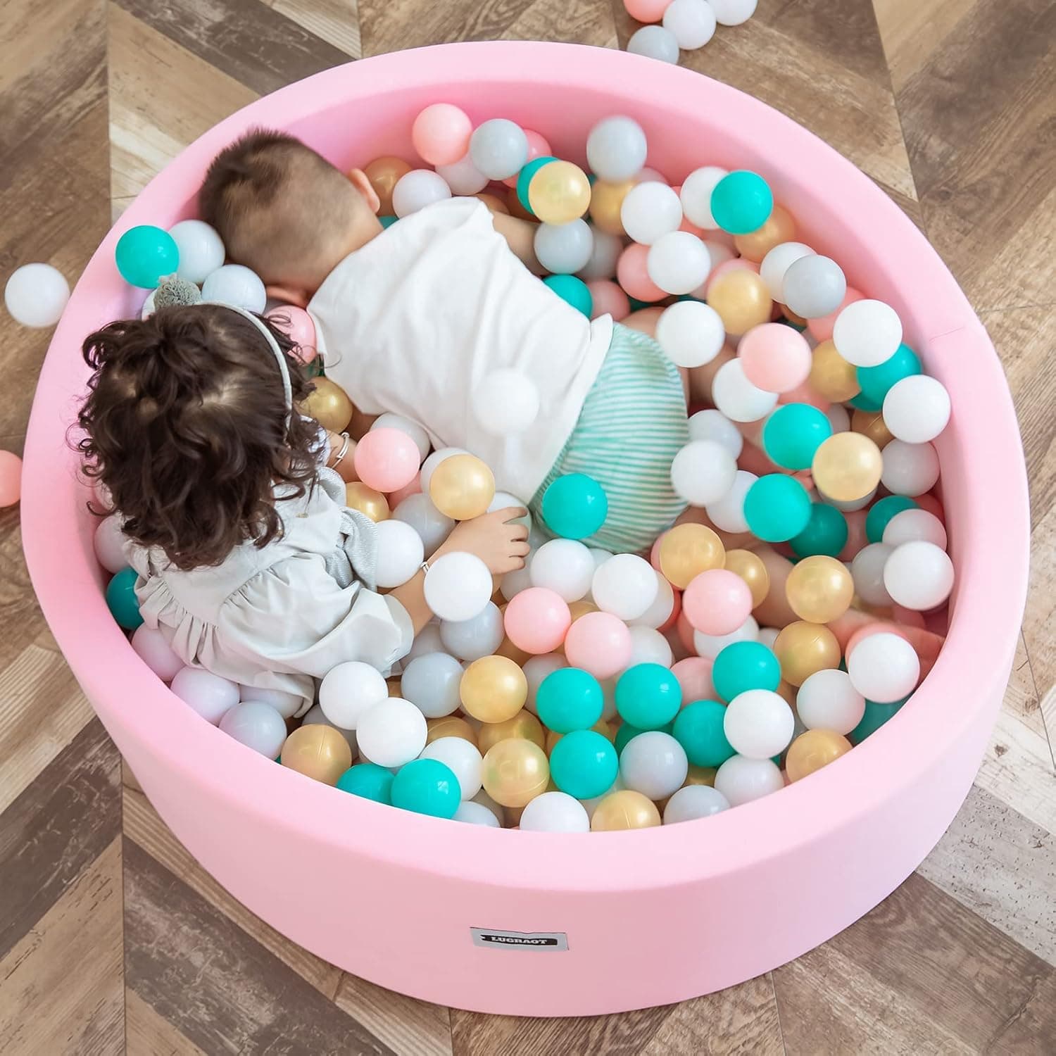 LUGRAOT Foam Ball Pit for Toddlers,35.4 x 11.8 in Soft Round Baby Ball Pit for Babies Playroom and Indoor Outdoor Game, Ideal Gift for Baby and Their Parents, Balls not Included