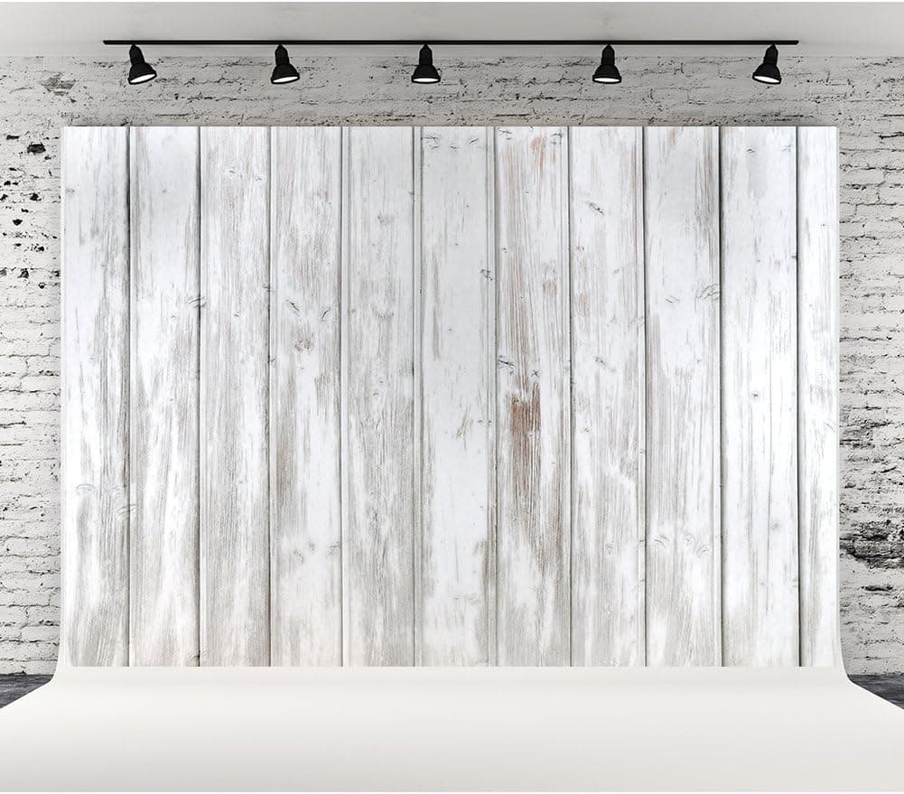 7X5FT Backdrop for Photographers Cloth Collapsible White Wooden Wall Photo Studio Background Props for Children Picture