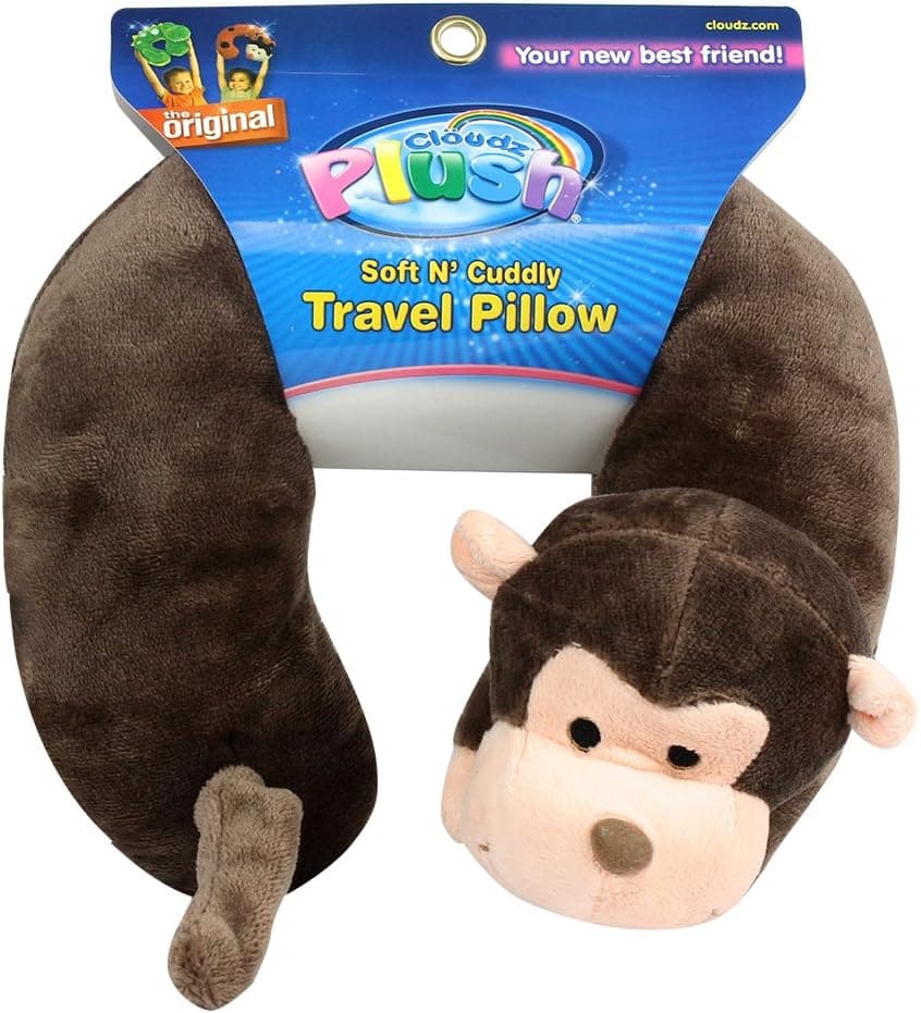 Cloudz Kids Plush Animal Neck Pillows - Monkey