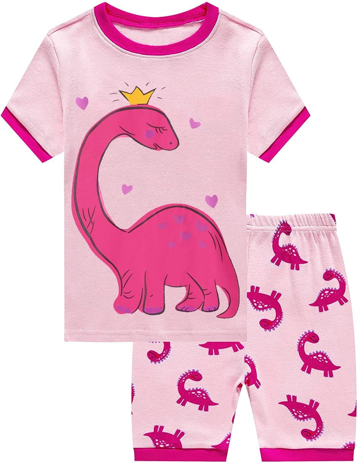 Little Girls Summer Pajamas Toddler Shorts Sets Unicorn Sleepwear for Kids Cotton Dinosaur Pjs 2 Piece Clothes 2-7 Years