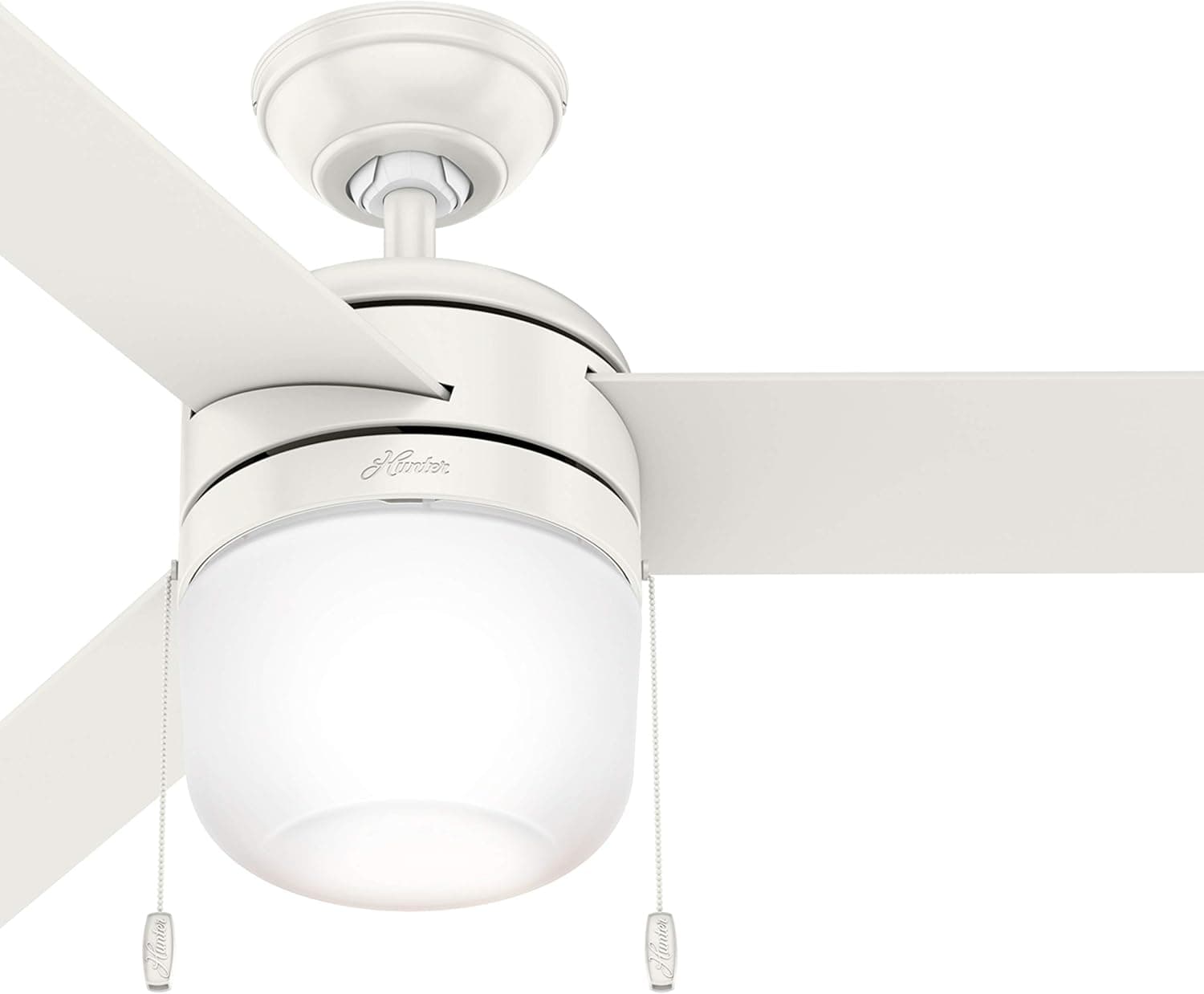 Hunter Fan 52 inch Casual Fresh White Finish Indoor Ceiling Fan with LED Light Kit and Pull Chain (Renewed)