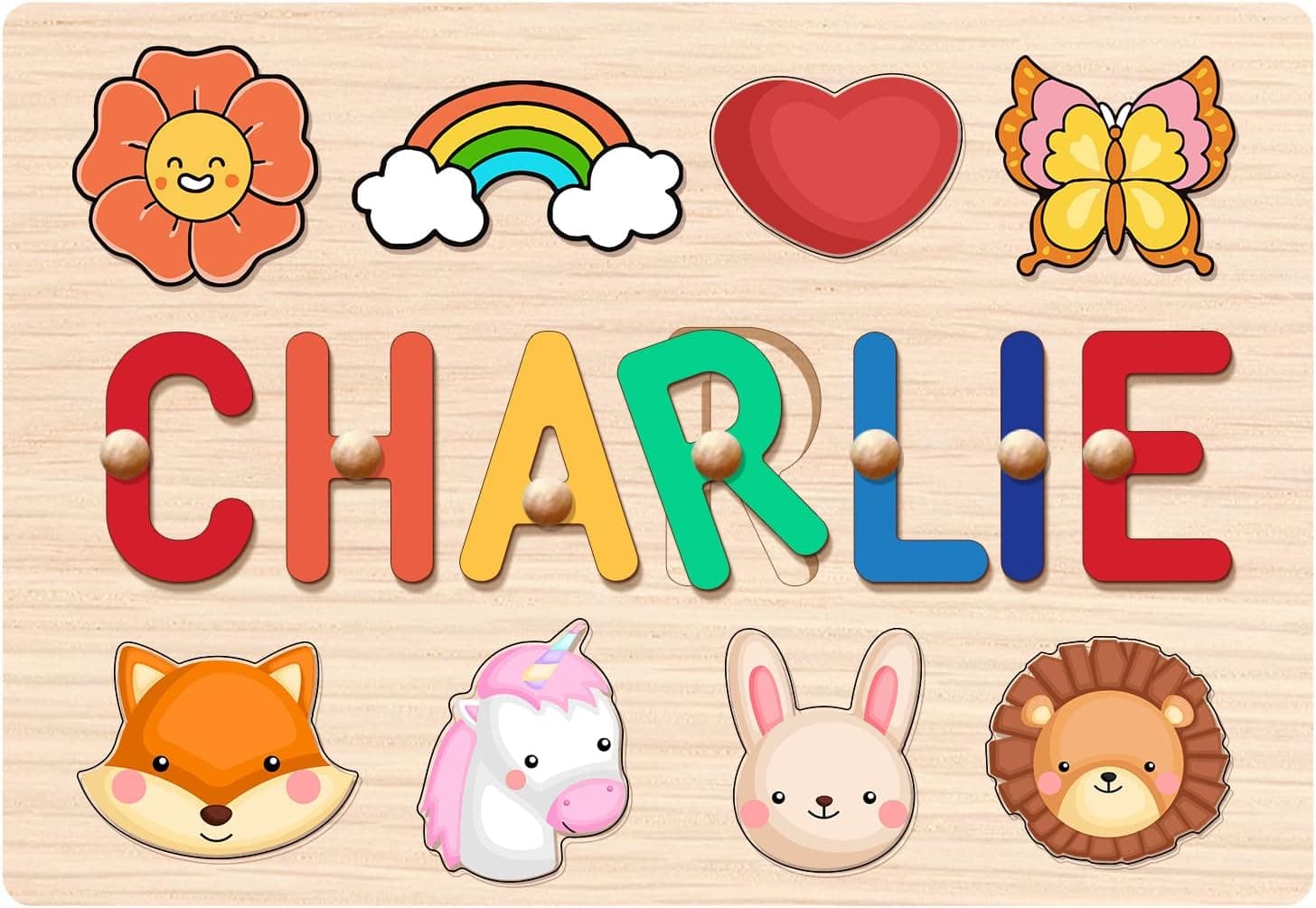 Personalized Name Puzzle for Kids, Montessori Toys Nursery Decor, Birthday Baby 1 Year Old Gifts Boy and Girl Gifts for Kids, Creative Early Learning Toys for Baby Boy & Girl for 1 Year Old