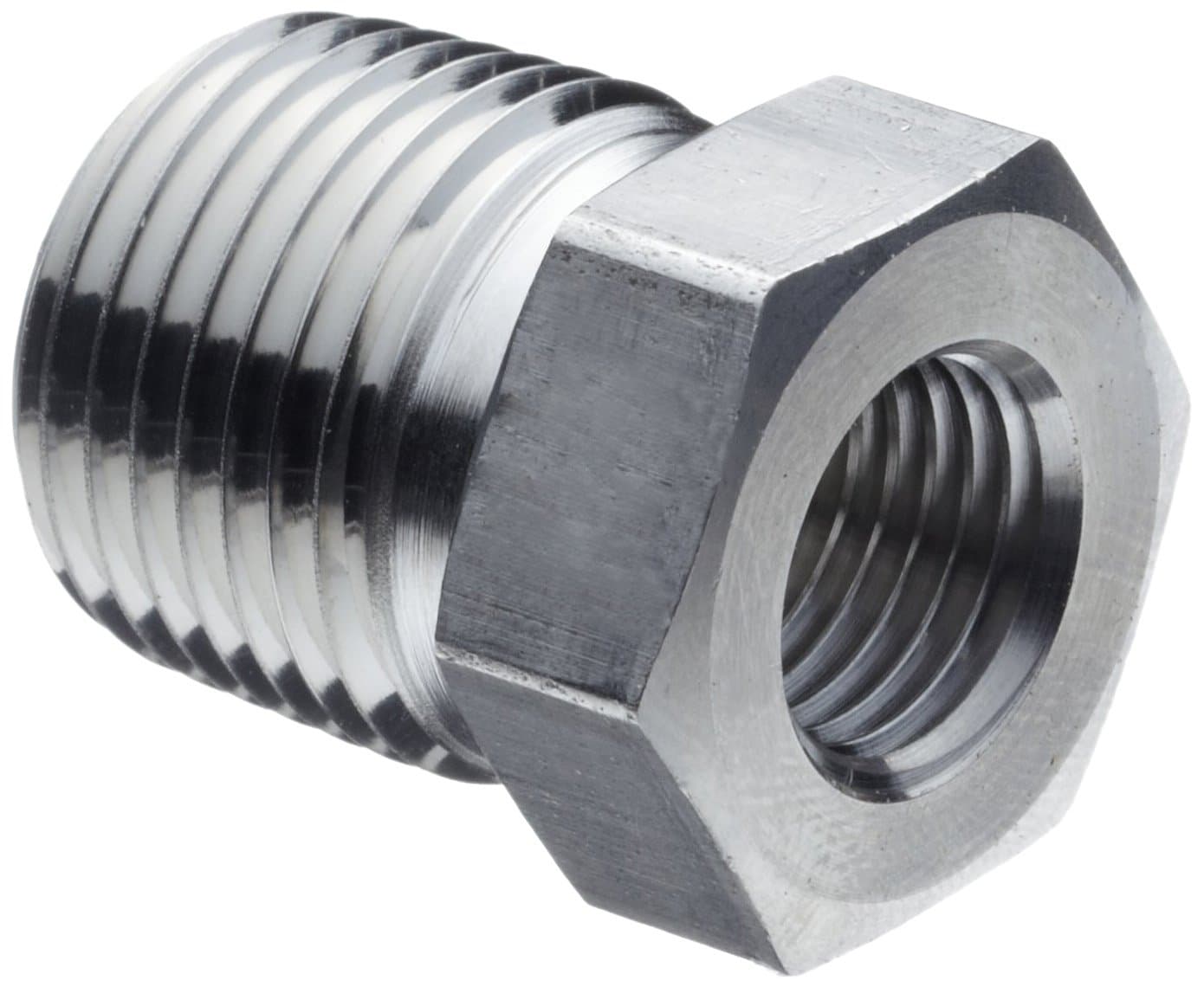 Parker Stainless Steel 316 Pipe Fitting, Reducing Bushing, 1/2" NPT Male X 1/4" NPT Female