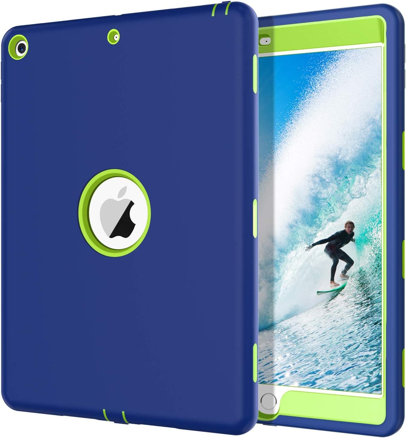 BENTOBEN iPad 8th Generation Case, iPad 7th Generation Case, New iPad 10.2 2020 / 2019 Case, Heavy Duty Rugged Shockproof Three-Layer Protective Tablet Cases for iPad 10.2 Inch 2020 / 2019, Blue&Green