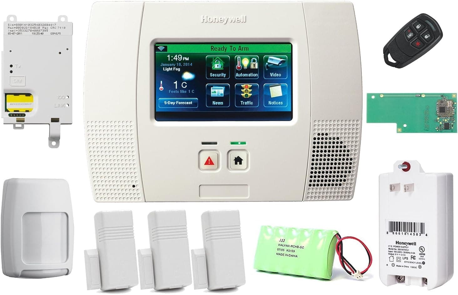 Honeywell Lynx Touch L5200 Security Alarm Kit with Cellular Communicator and Zwave Module