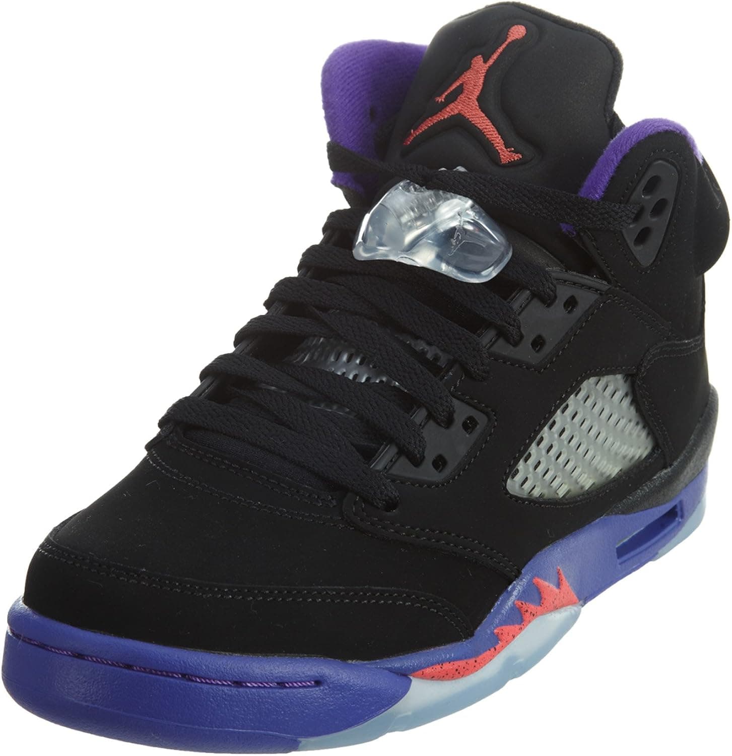 Nike Girls Air Jordan 5 Retro GG Raptor Black/Ember Glow-Fierce Purple Leather Size 6.5Y