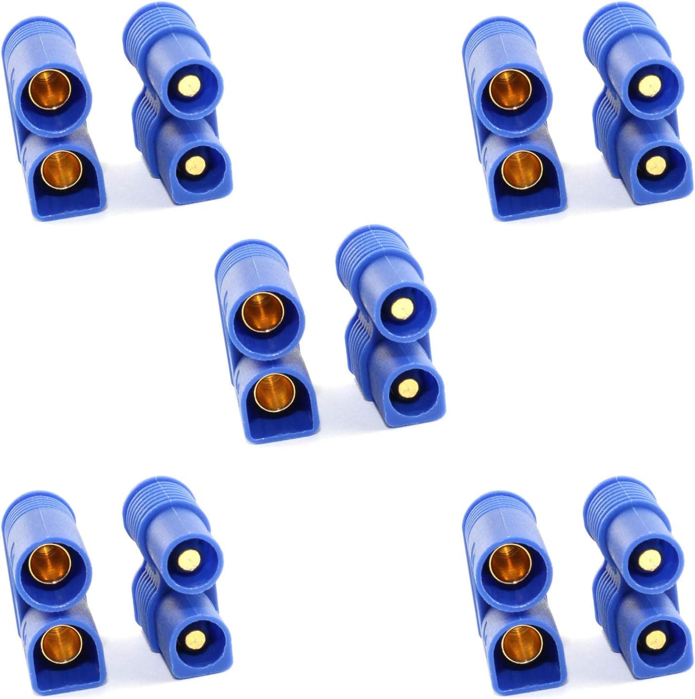 DGZZI 5 Sets EC3 3.5mm Banana Plug Male-Female Type Battery Connector Golden Battery Connector Bullet Plug