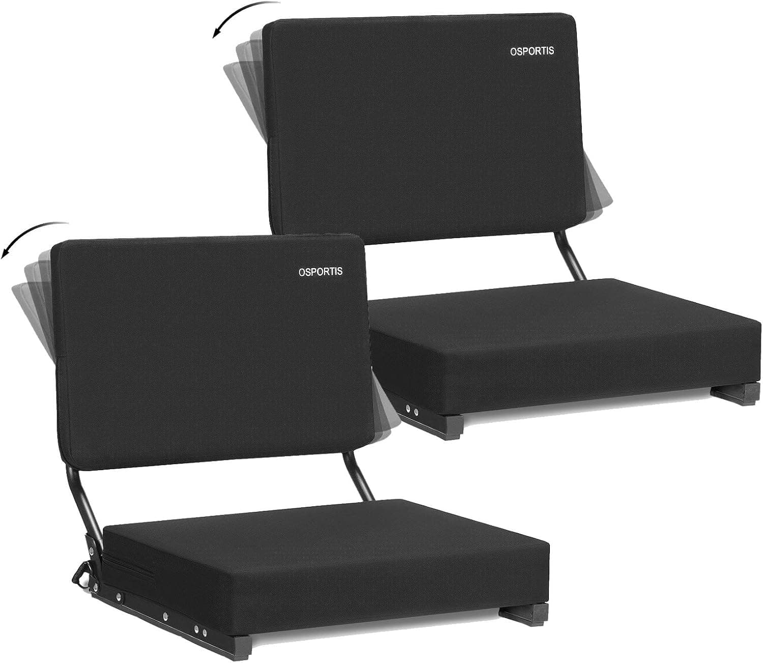 OSPORTIS Stadium Seats for Bleachers, Bleacher Seats with Padded Active Foam Backs and Cushion, Portable Stadium Seats with Back Support and Shoulder Strap