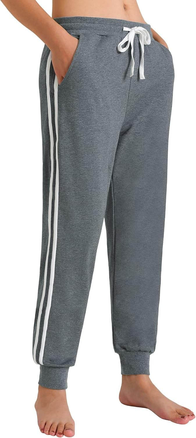 Weintee Women's Side Stripe Joggers Sweatpants with Pockets