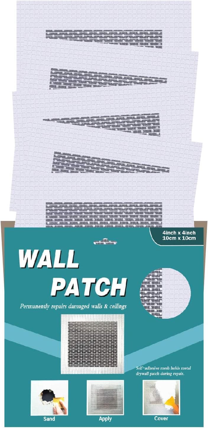 benvesa Drywall Patch, 4x4 in, 5 Pcs, Wall Patch Repair Kit, (4x4-5P)