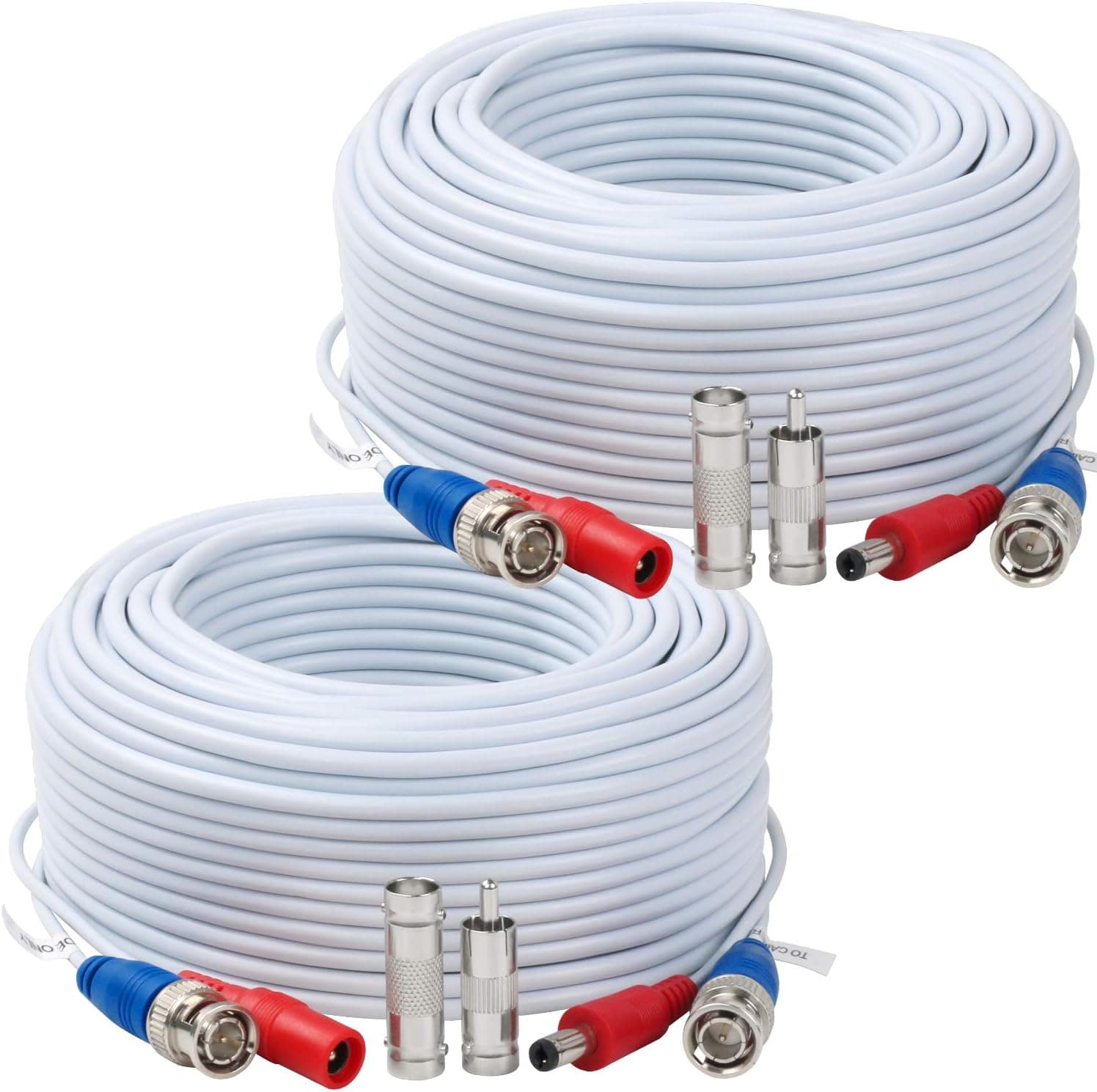 Tainston 2 Pack 100 Feet BNC Video Power Cable,BNC Extension Wire Pre-Made All-in-One Video Security Camera Wire with Connectors for CCTV Camera DVR Surveillance System