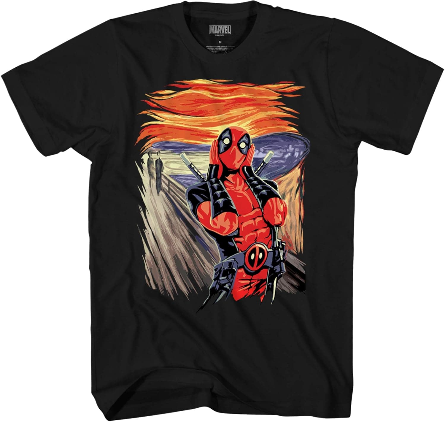 Marvel Deadpool Scream Funny Adult Men’s Graphic T-Shirt (Black, XX-Large)