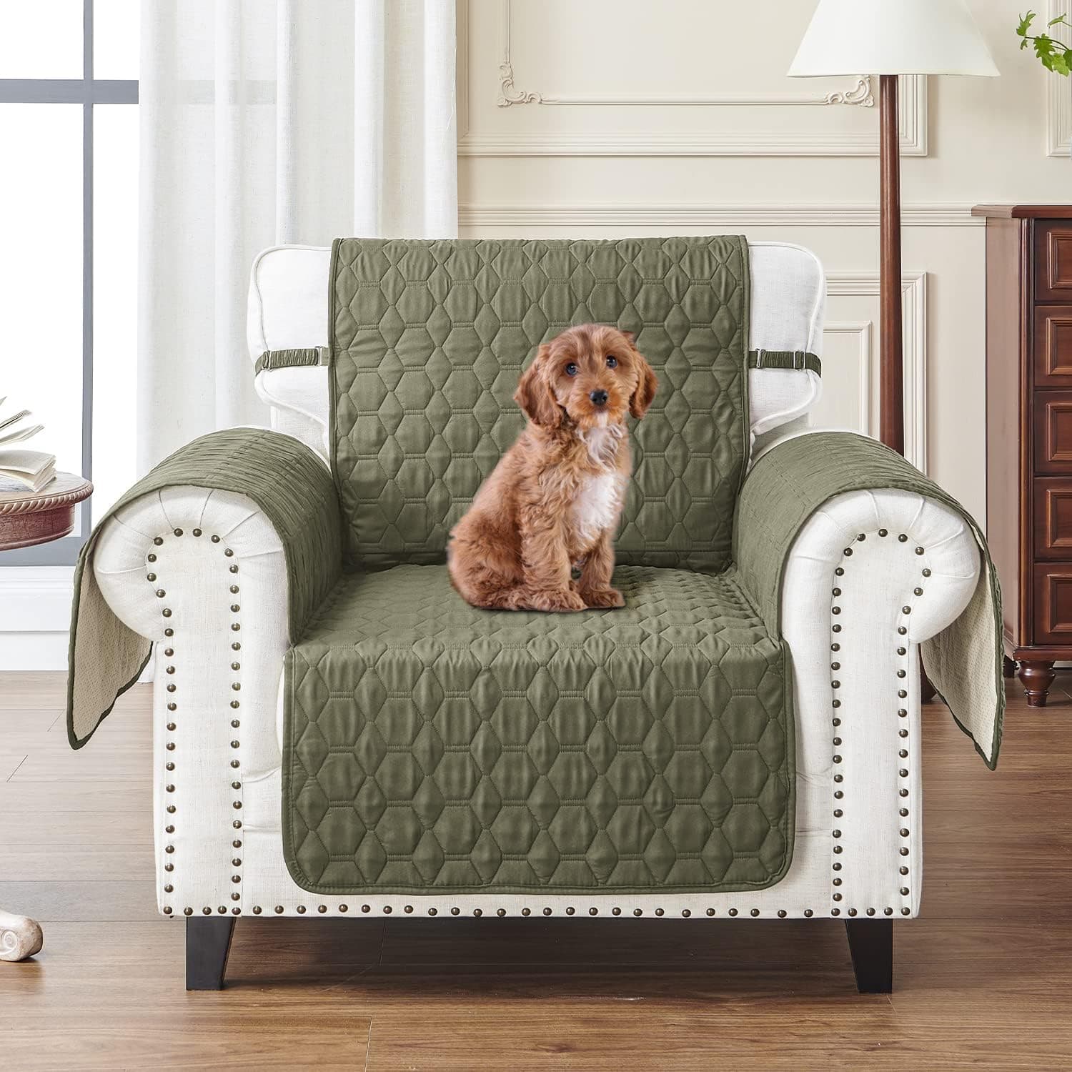 RBSC Home Sofa Slipovers Waterproof Sofa Covers for Dogs, Couch, Loveseat and Large Sofas (Green, 23")