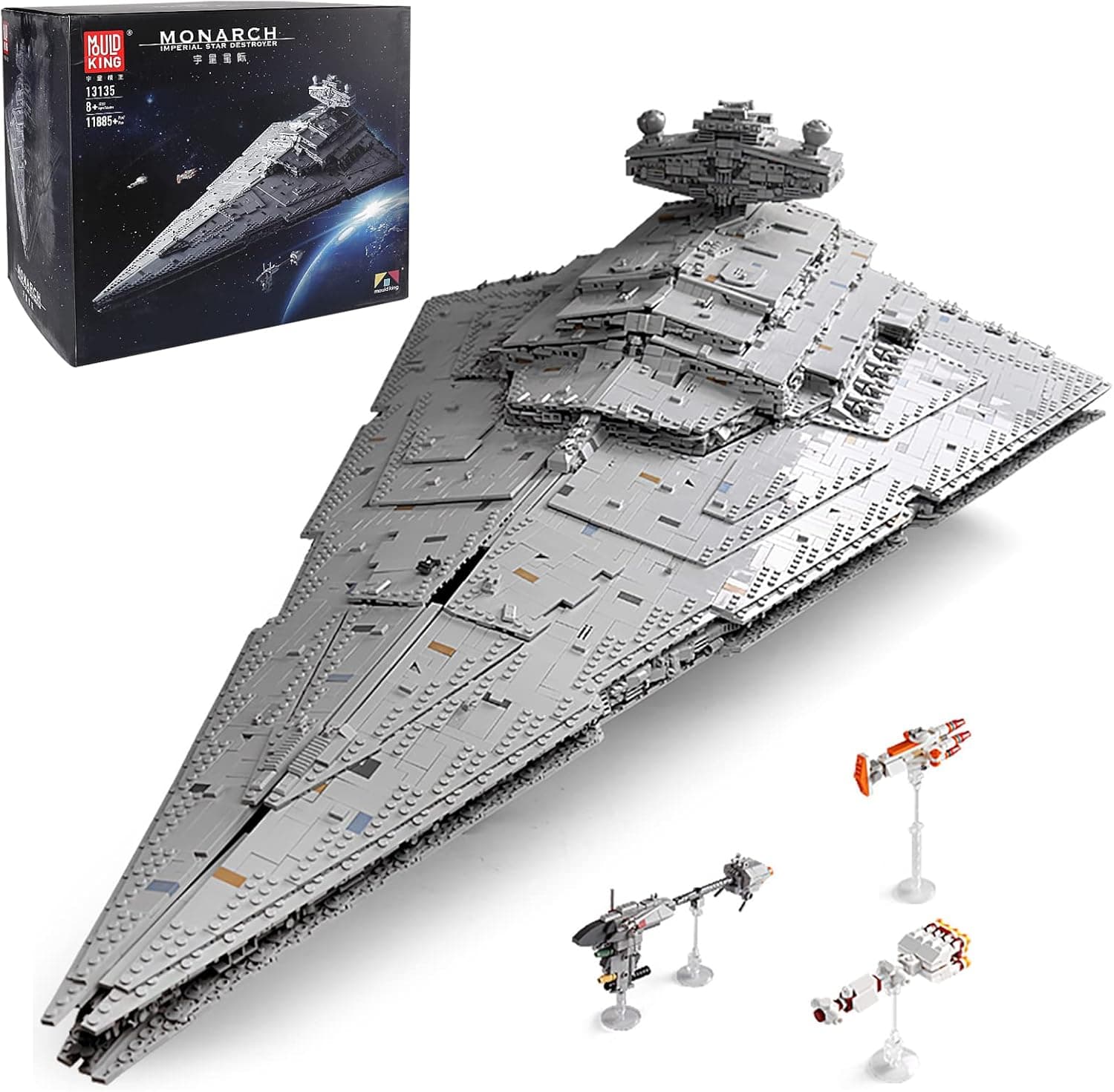 Mould King 13135 Super Star Destroyer Model, Imperial-Class I Star Destroyer Building Toy, 11885+Pcs Collectible Buildable Toy Model, Build and Play Awesome Toy Building Kit for Boys 8-12