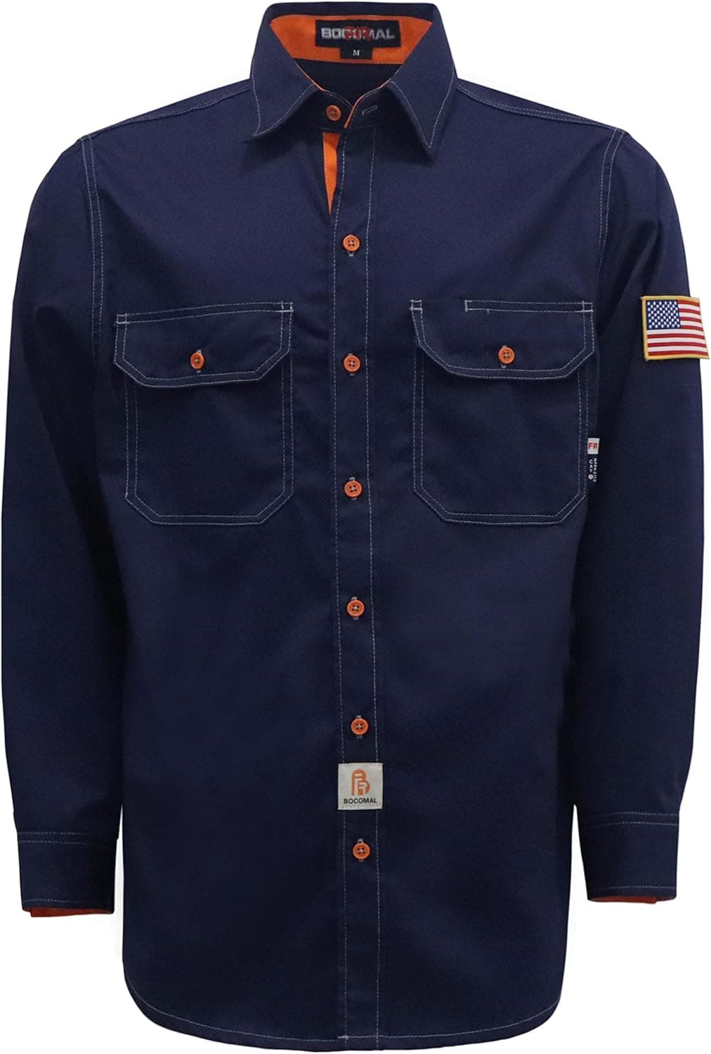 BOCOMAL FR Shirts for Men Flame Resistant Light Weight NFPA2112 Fire Retardant Welding Shirt Water & Oil Repellent Finish