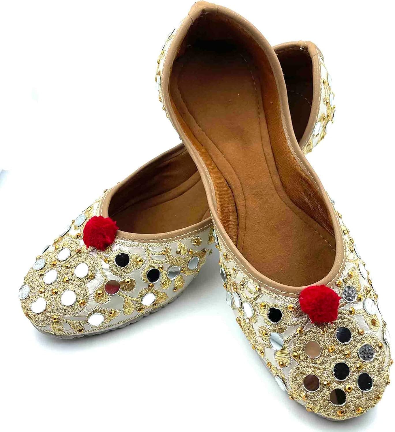Chandrakala Women's Traditional Handmade Khussa Wedding Bridal Mojari Juti Punjabi Jutti Ethnic Flats,(WF131)