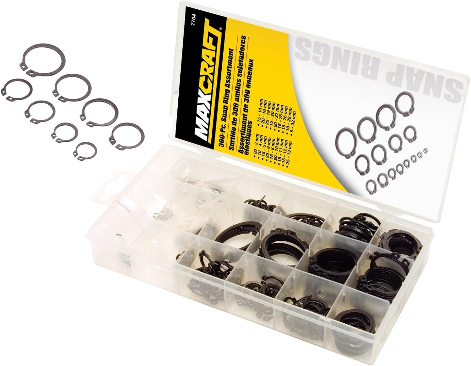 Maxcraft 7704 Snap Ring Assortment, 300-Piece