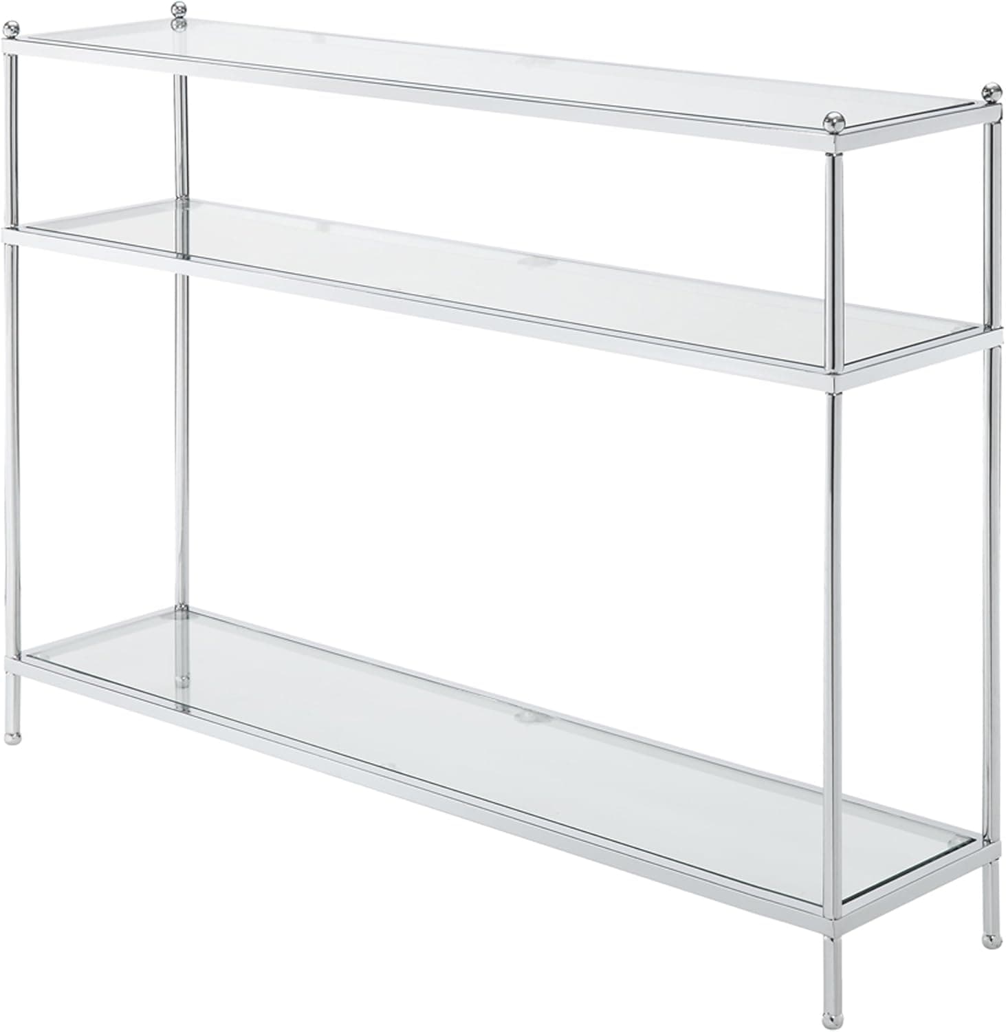 Convenience Concepts Royal Crest Console Table, Chrome / Glass