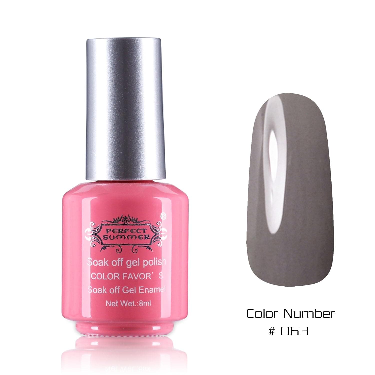 Perfect Summer Nails Painting Art Salon Decoration Gift 8ml Gel Nails Polish UV Led Light Soak Off Creative French Manicure Teens Nails Lacquers Varnish #63 gray