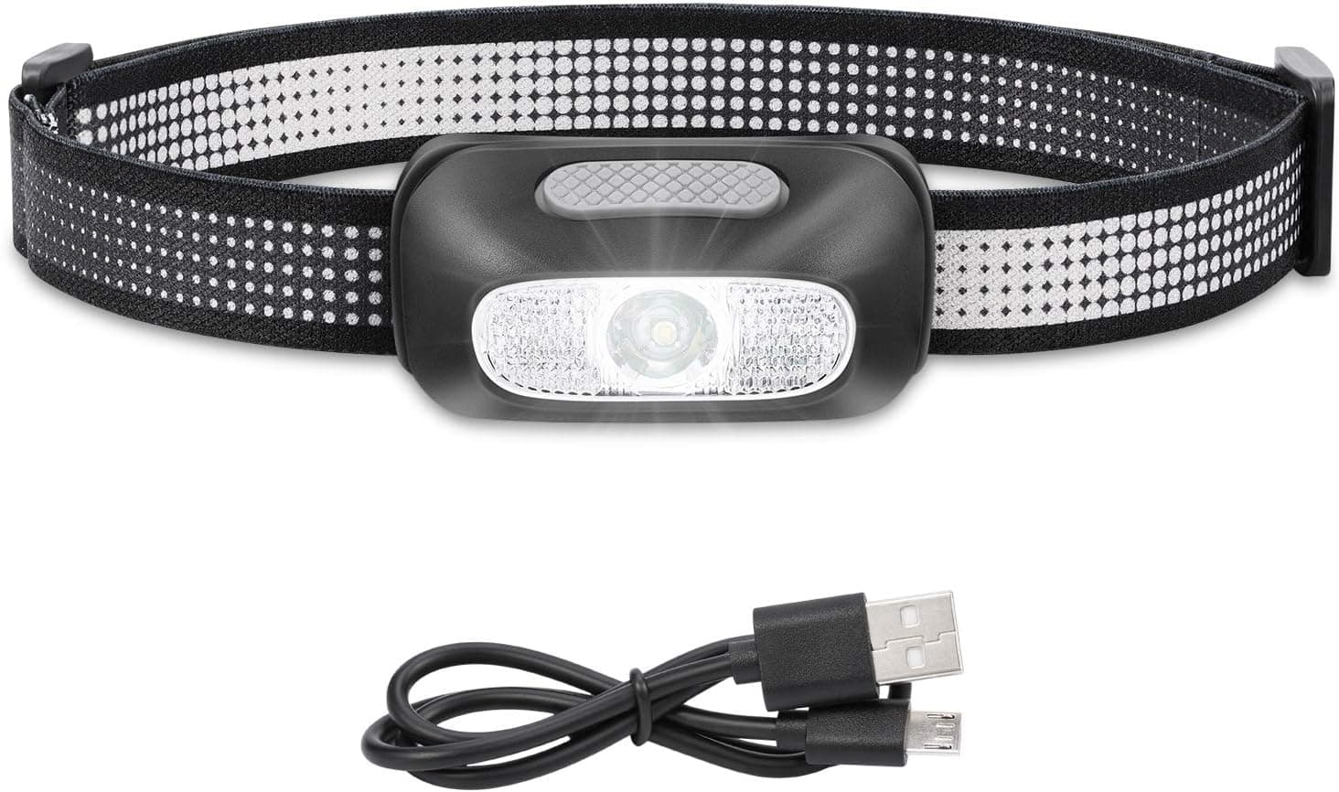 DAINING B2-2 LED Headlamp Flashlight S500 Running, Camping, and Outdoor Headlamps - Best Head Lamp with Red Safety Light for Adults and Kids,Black Pack of 1 (Black(1PC))