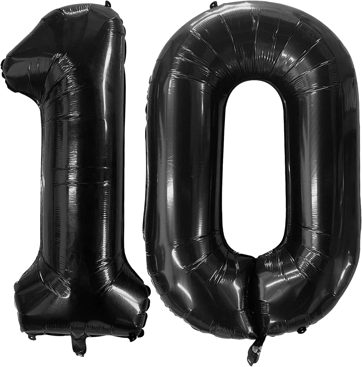 Number 10 Balloons Black Big Number Balloons Foil Helium 40 inch 10 Number Balloon Mylar Digital Jumbo Balloons for Party Decorations (Black)