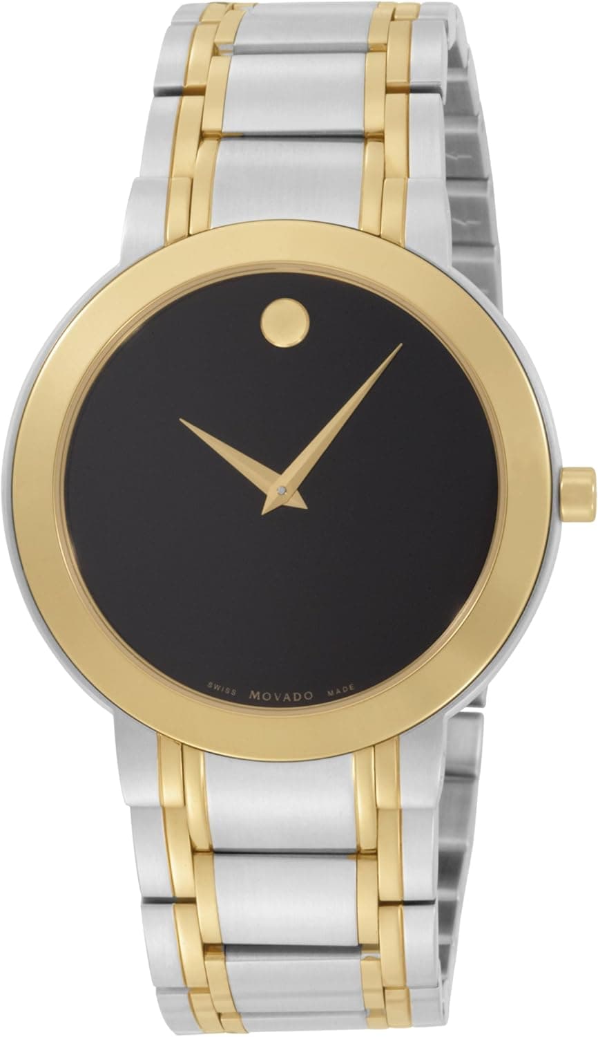 Movado Men's 606193 Stiri Two-Tone Black Dial Watch
