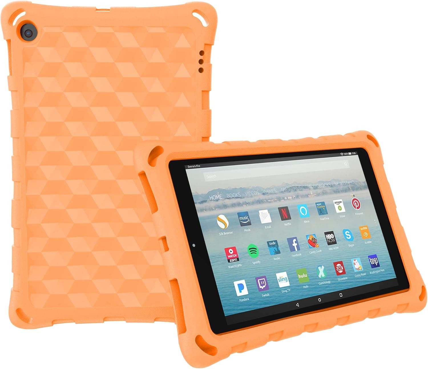 All-New 10 Tablet Case for Kids - Mr.Spades Kids Shockproof EVA Foam [Kids Friendly] (Compatible with 9th Generation 2019 & 7th Generation 2017) - Orange
