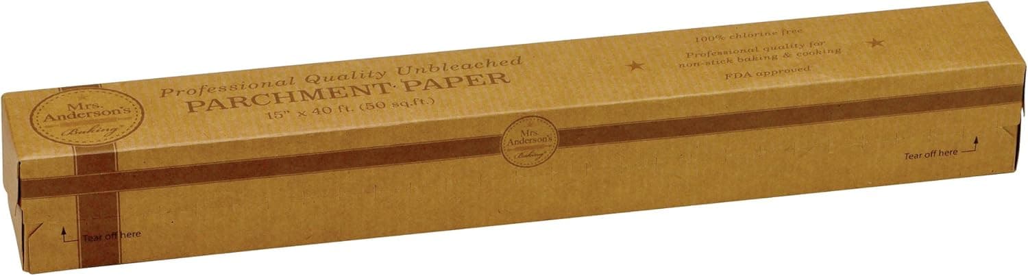 Mrs. Anderson's Baking Non-Stick Parchment Paper, Professional Quality, 50-Square-Feet, Set of 2, Unbleached