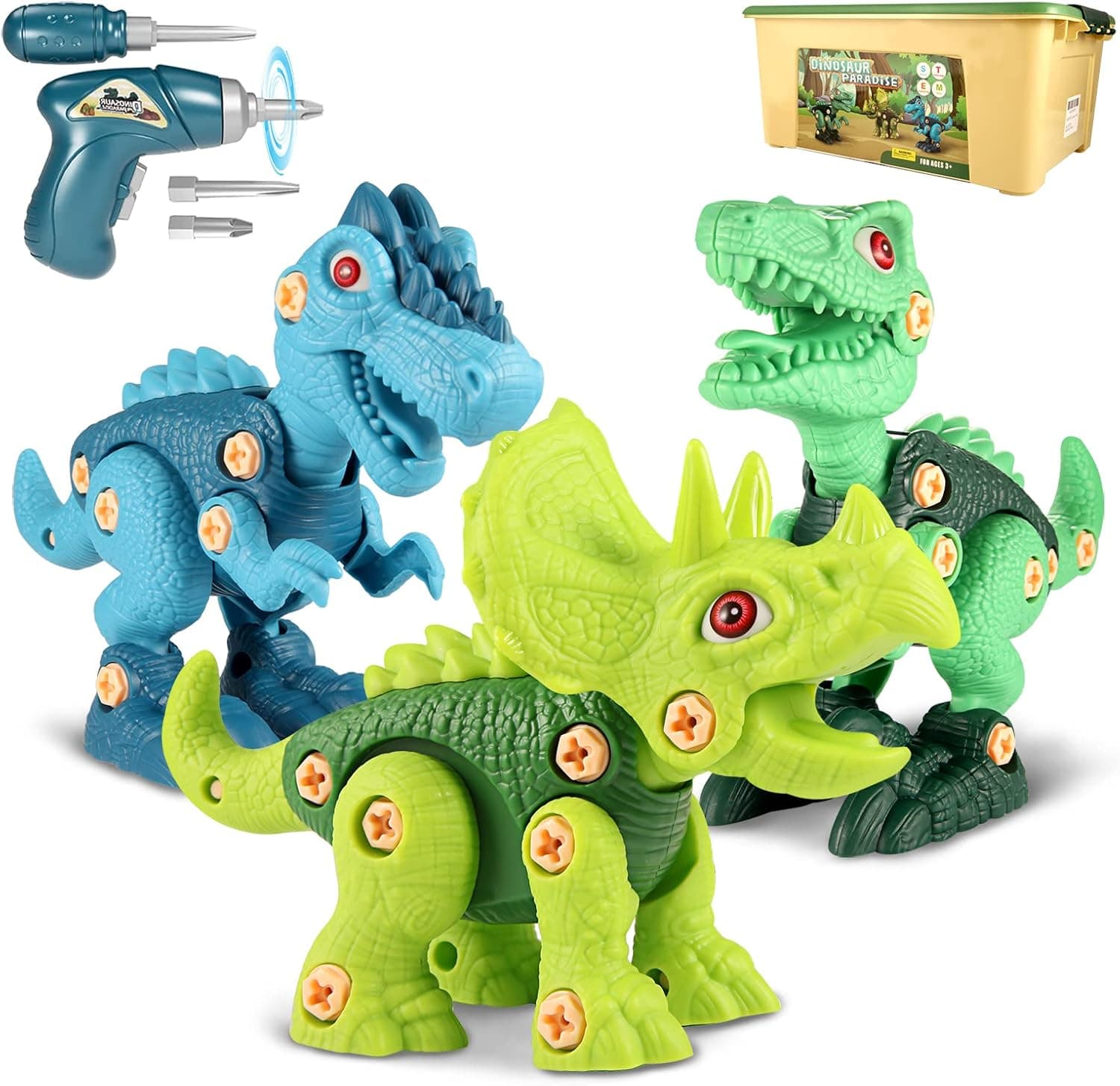 OUTOGO STEM Toys for 3 4 5 Year Old Boys, Dinosaur Building Game Toys for Kids Age 3-5,Take Apart Dinosaur Educational Toys for Learning, Christmas Birthday Gifts for 3-5 5-7 Boys Girls Toddlers
