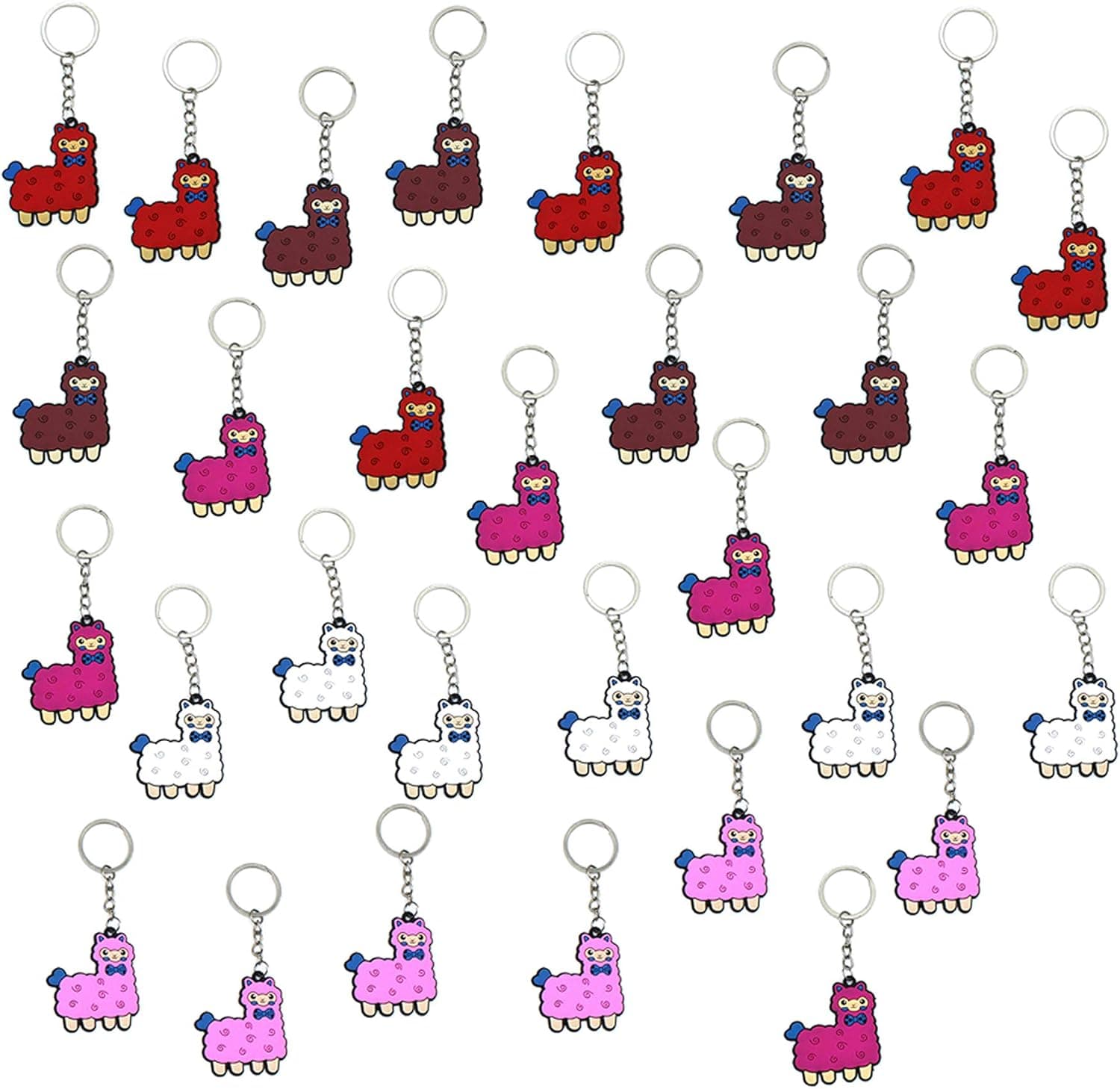 Bolley Joss Pack of 30 Alpaca Keychains Kids Cute Llamas Key Chains Party Favor Supplies