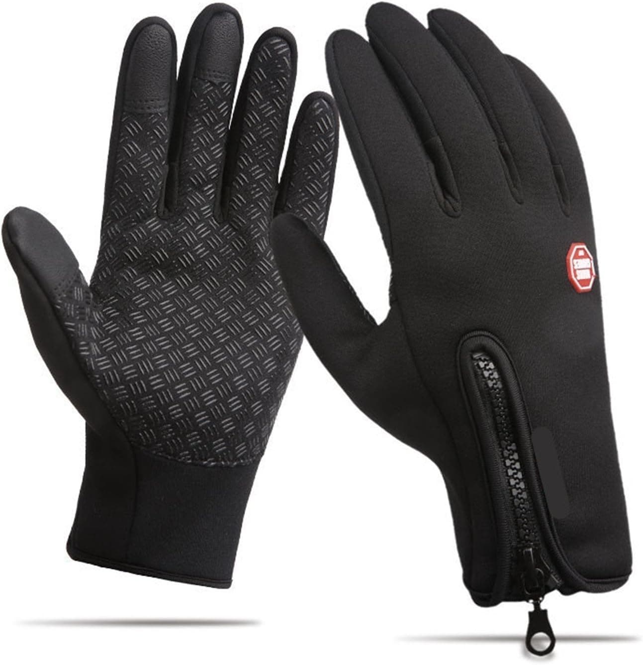 anqier Cycling Gloves, Waterproof Full Finger Touchscreen Gloves Winter Gloves for Men & Women (Black-D, X-Large)