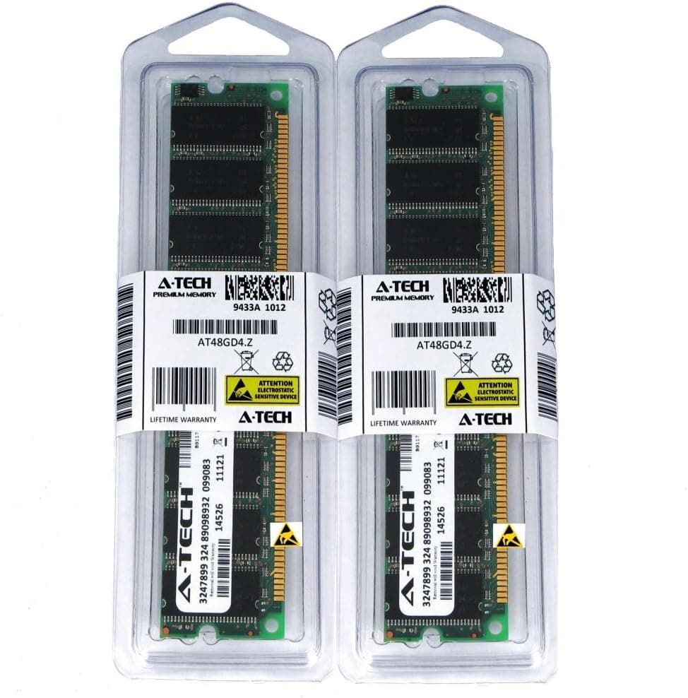 2GB kit (1GBx2) DDR PC2700 ECC Registered Server Memory Modules (184-pin DIMM, 333MHz) Genuine A-Tech Brand