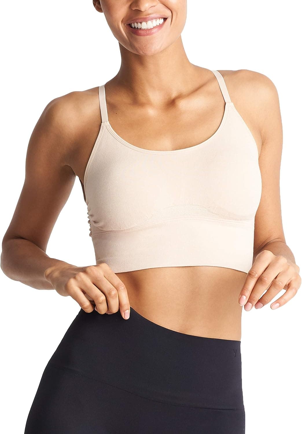 Yummie Women's Evelyn Long Line Seamless Wire Free Racer Back Bra