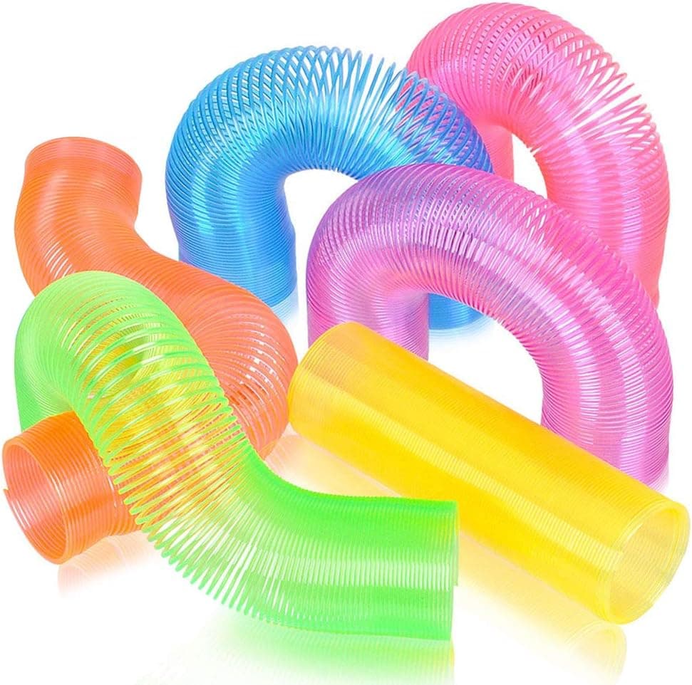 ArtCreativity Extra-Long Neon Mini Coil Springs - 12 Pack - 4 Inch Colorful Plastic Coil Spring Set - Fun Birthday Party Favors for Kids, Cute Prize, Goody Bag Fillers, Stocking Stuffers, Novelty Gift