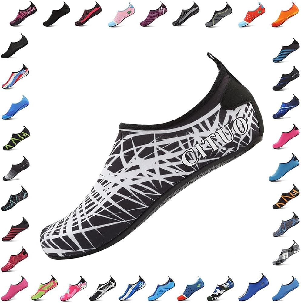 CIOR Men and Women Barefoot Skin Aqua Shoes Anti-Slip Multifunctional Water Shoes for Beach Pool Surf Yoga Exercise,CT1605,White,46.47