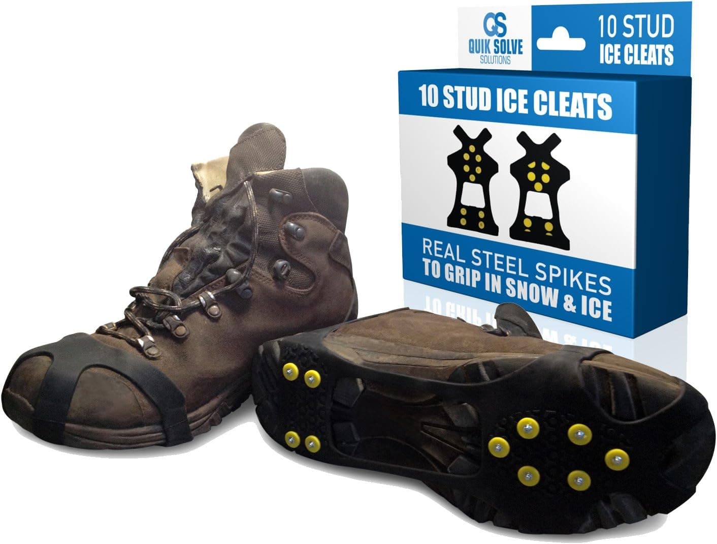 Blitzu Ice Snow Traction Shoe Boot Cleats - No Slip