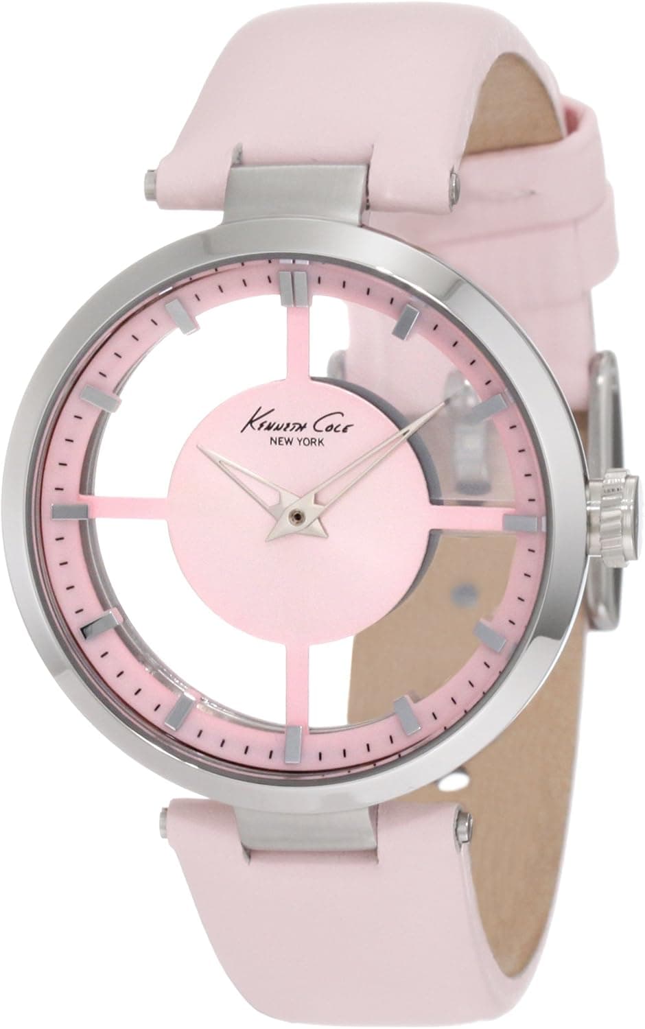 Kenneth Cole New York Women's Japanese Quartz Stainless Steel Case Calfskin Leather Pink, (Model:KC2707)