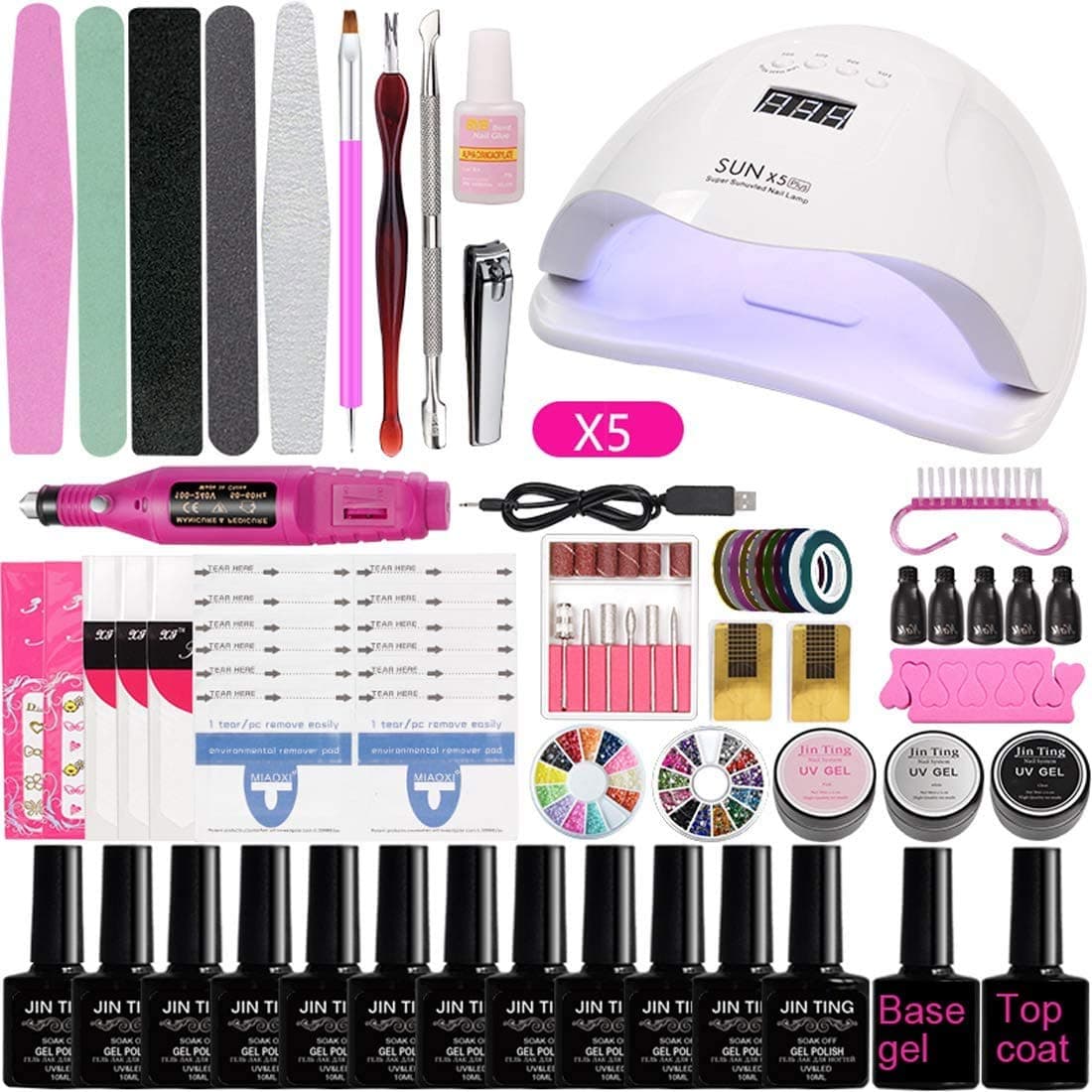 SUPSTRO Gel Nail Polish Set with uv lamp 10pcs Nail Gel Kits with lamp Manicure Sets for Nail