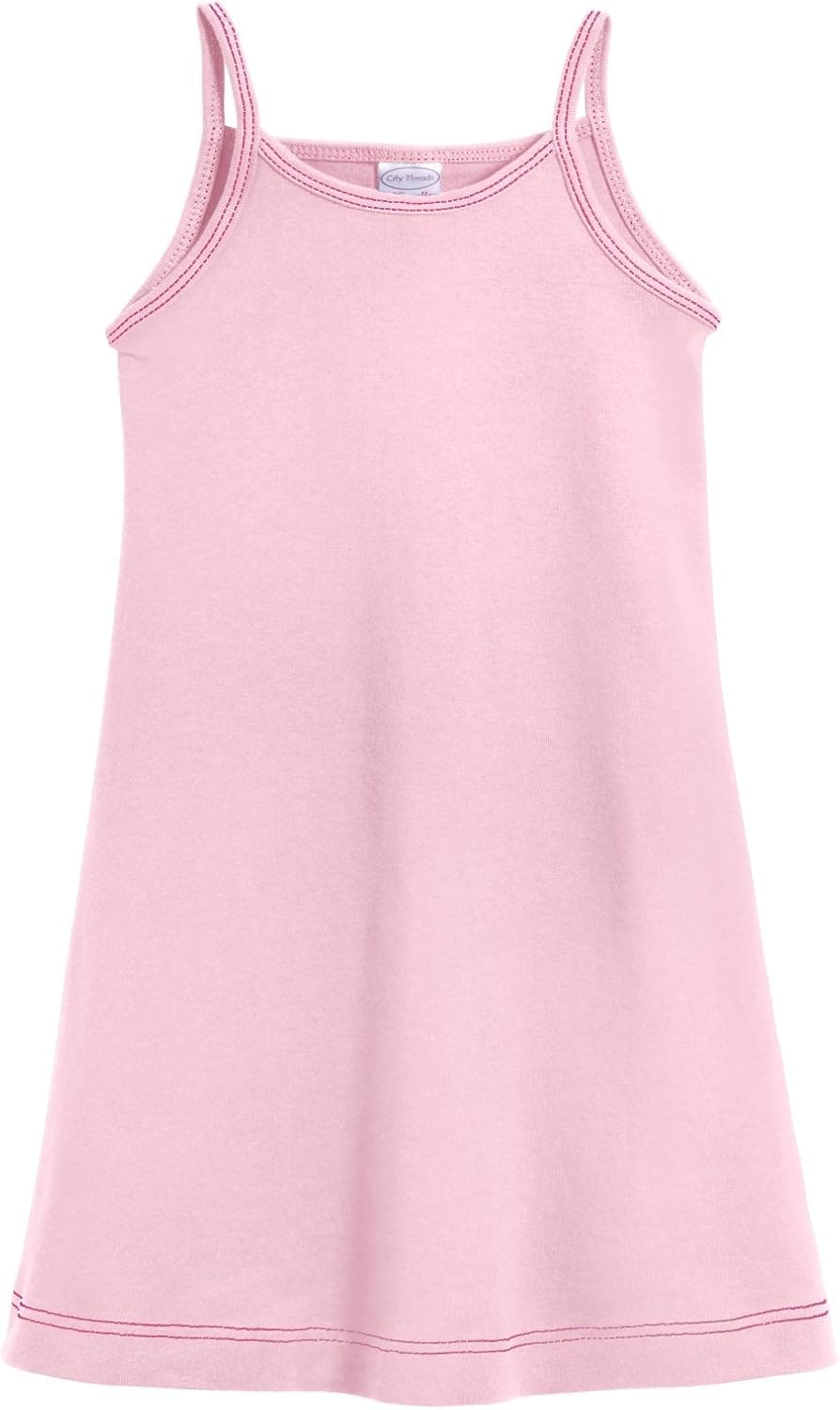 City Threads Girls' 100% Cotton Cami Summer Dress Spaghetti Strap - Made in USA
