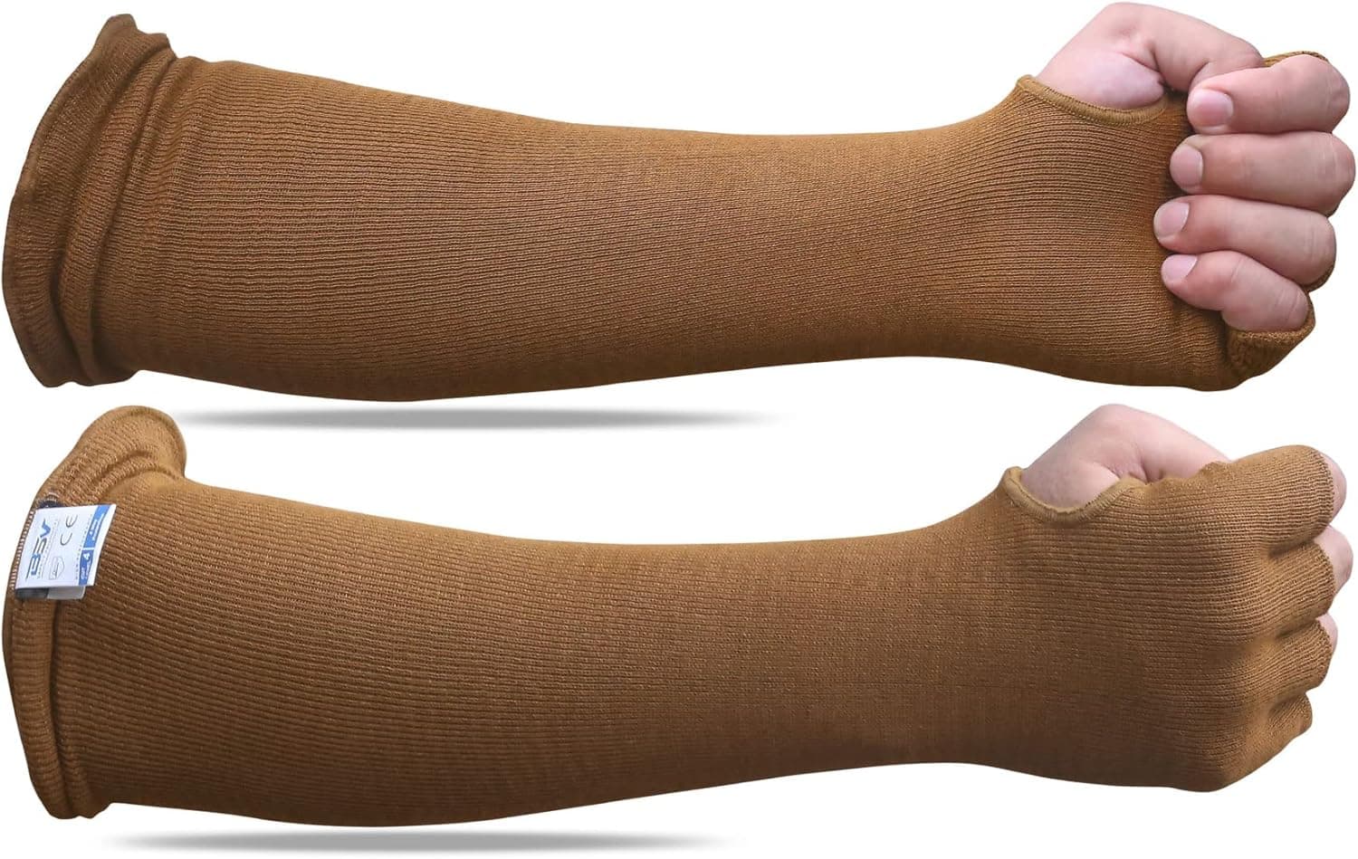 BSV Kevlar Cut & Heat Resistant Mechanic Arm Protection Sleeves with Finger Opening - Bite Proof- Unisex - 18 Inches, 1 Pair